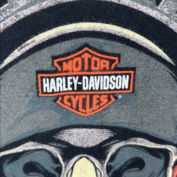 Harley-Davidson Skull Graphic T-Shirt Black Denver Aurora Biker Tee - Picture 2 of 8